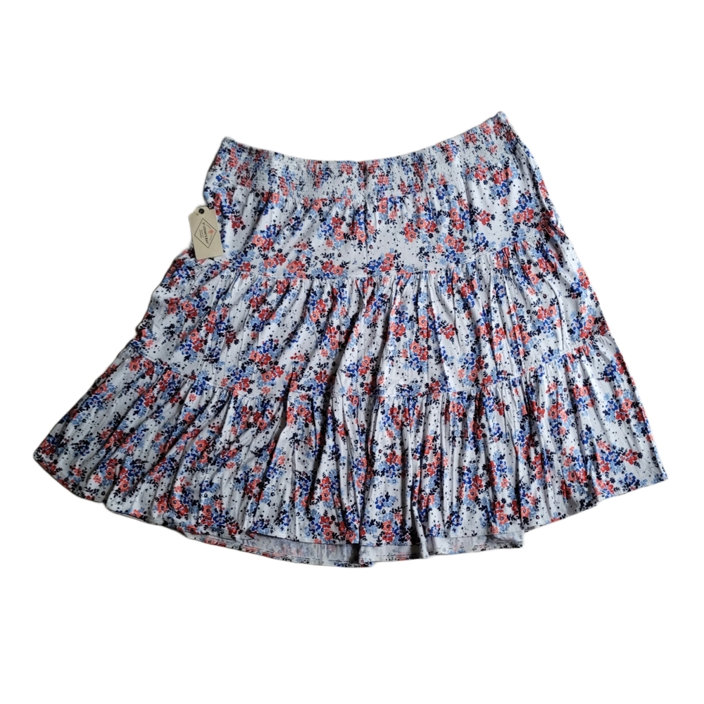 St. John's Bay White Floral Midi Skirt XXL NWT